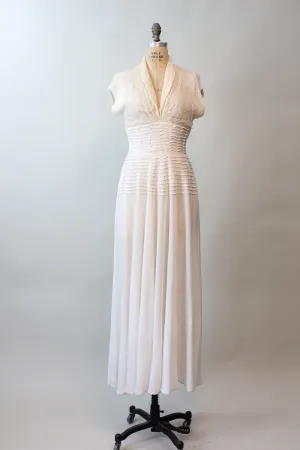 1940s LACE RAYON wedding dress small | new spring summer