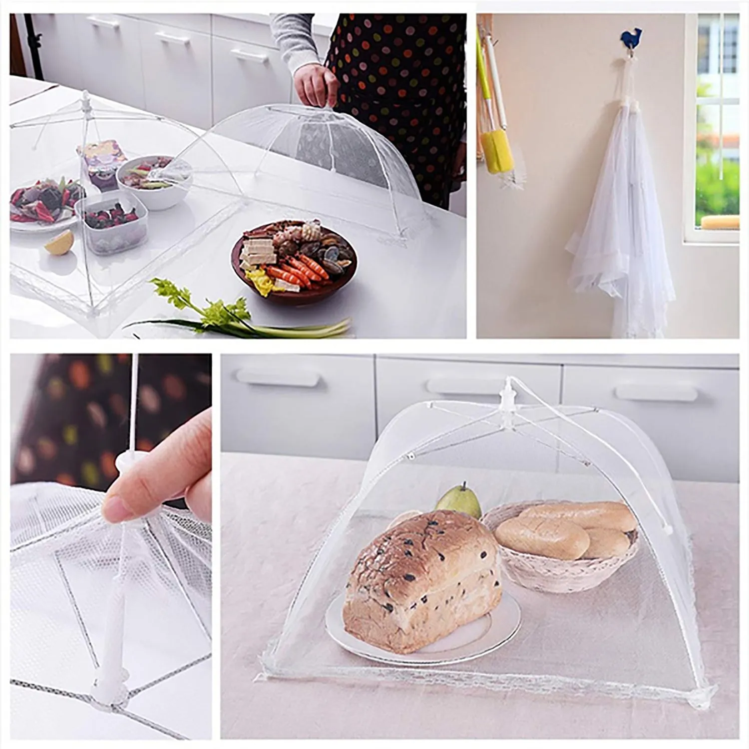 2280 Food Covers Mesh Net Kitchen Umbrella Practical Home Using Food Cover (Multicolour)