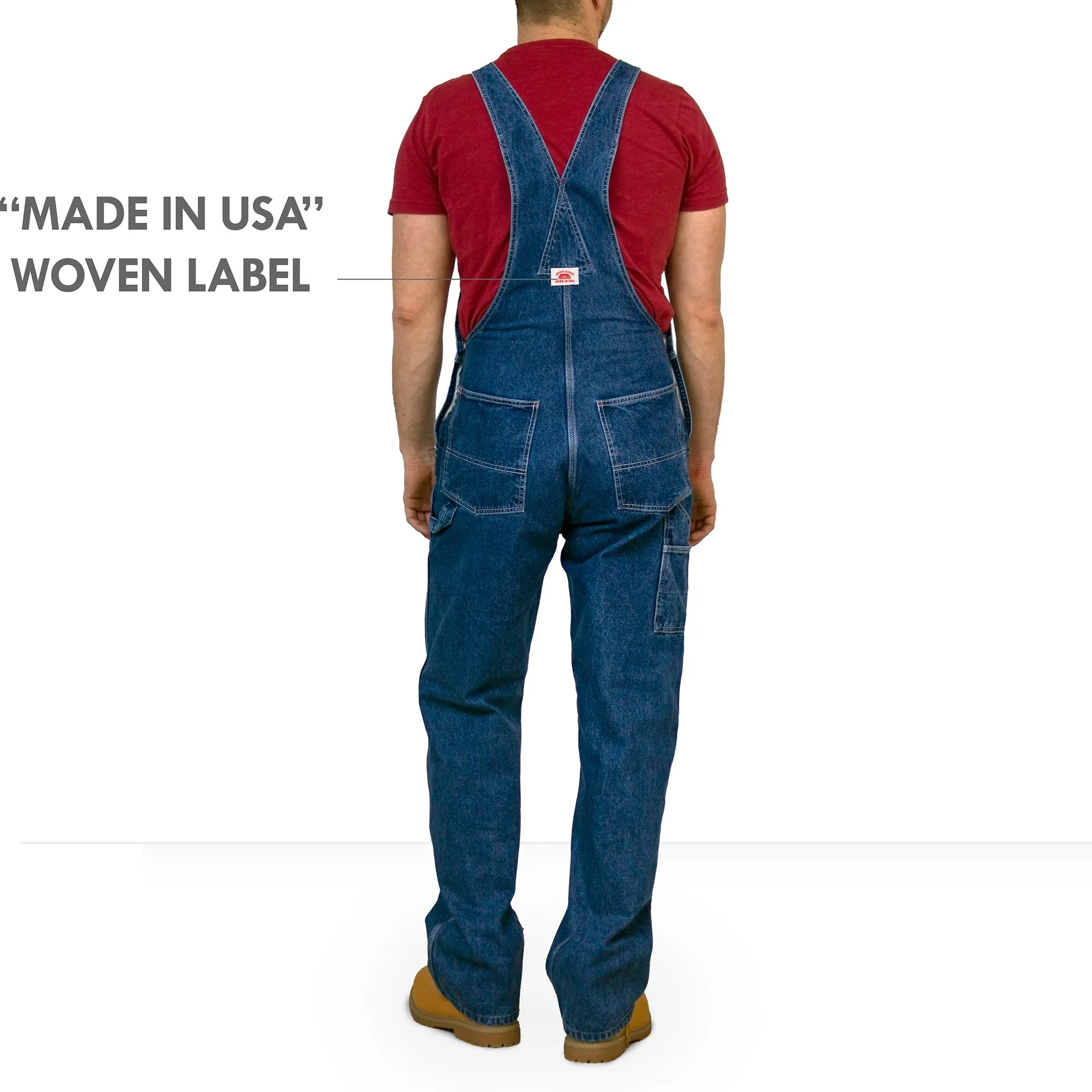 #699 Made in USA Stone Washed Blue Denim Overalls