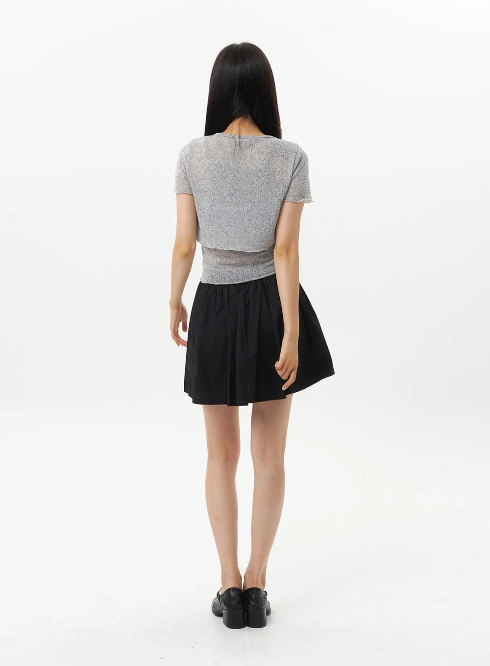 A-Line Cotton Mini Skirt OU328