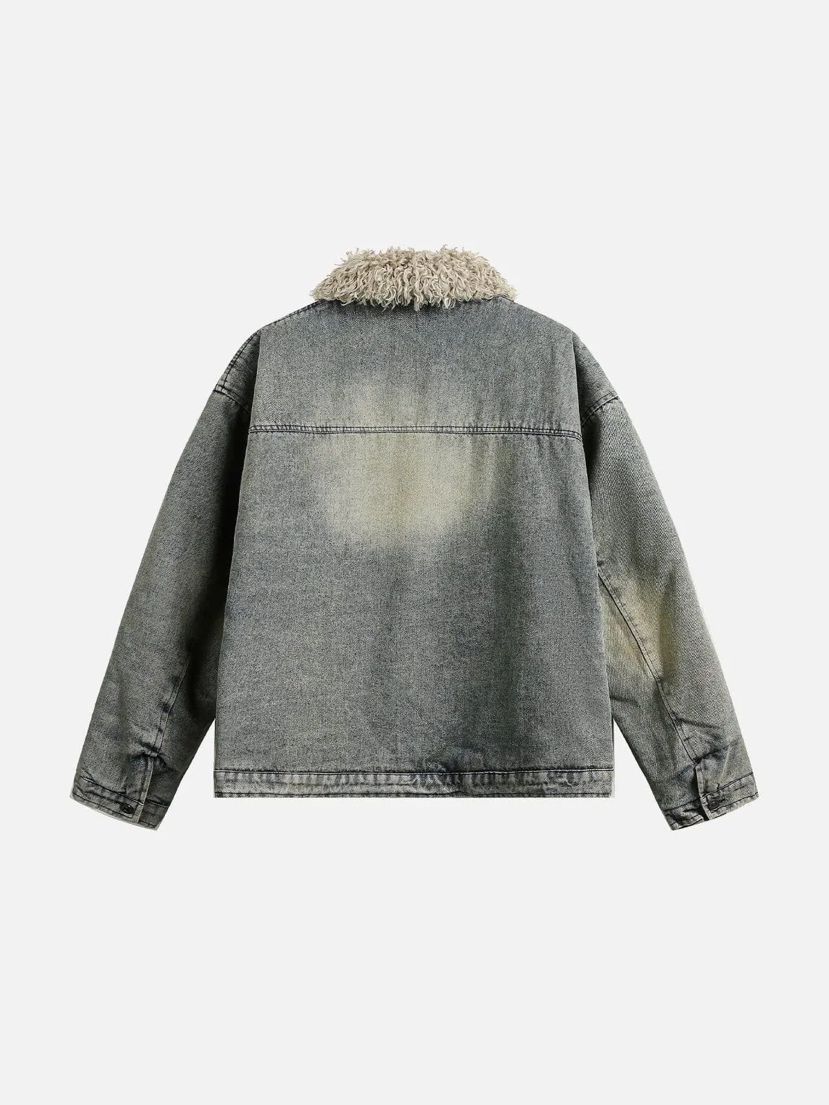 Aelfric Eden Sherpa Collar Washed Denim Coat