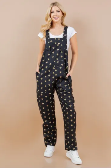 Bee Print Overalls