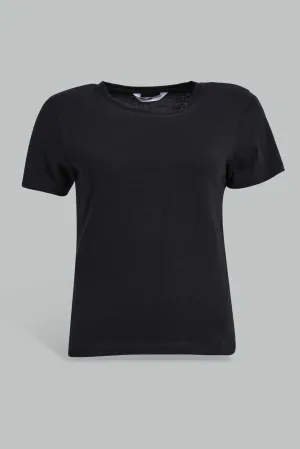 Black Basic T-Shirt For Women