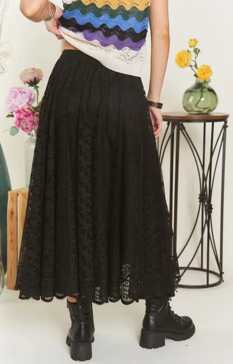 Black Lace Maxi Skirt