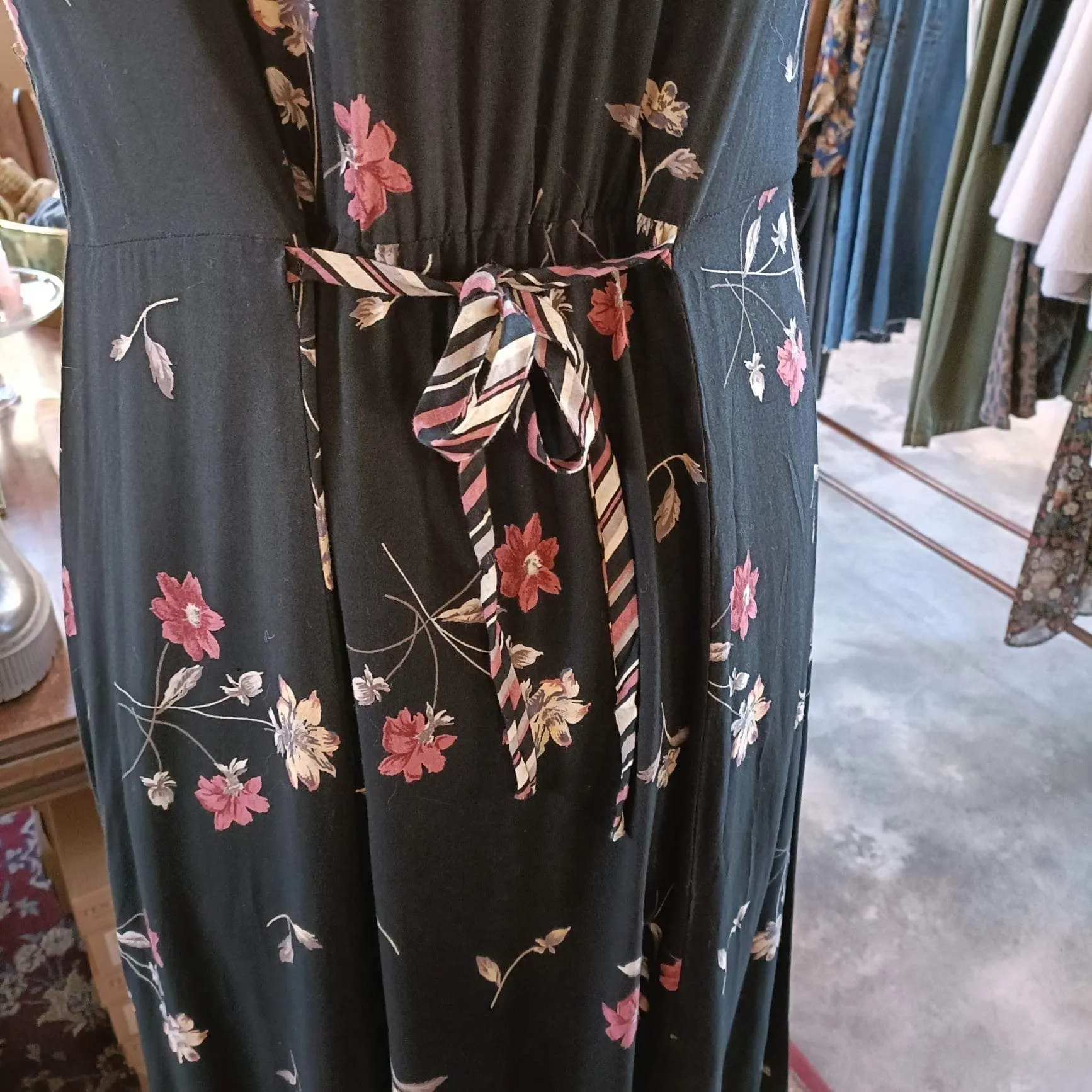 Black Tie Floral Dress