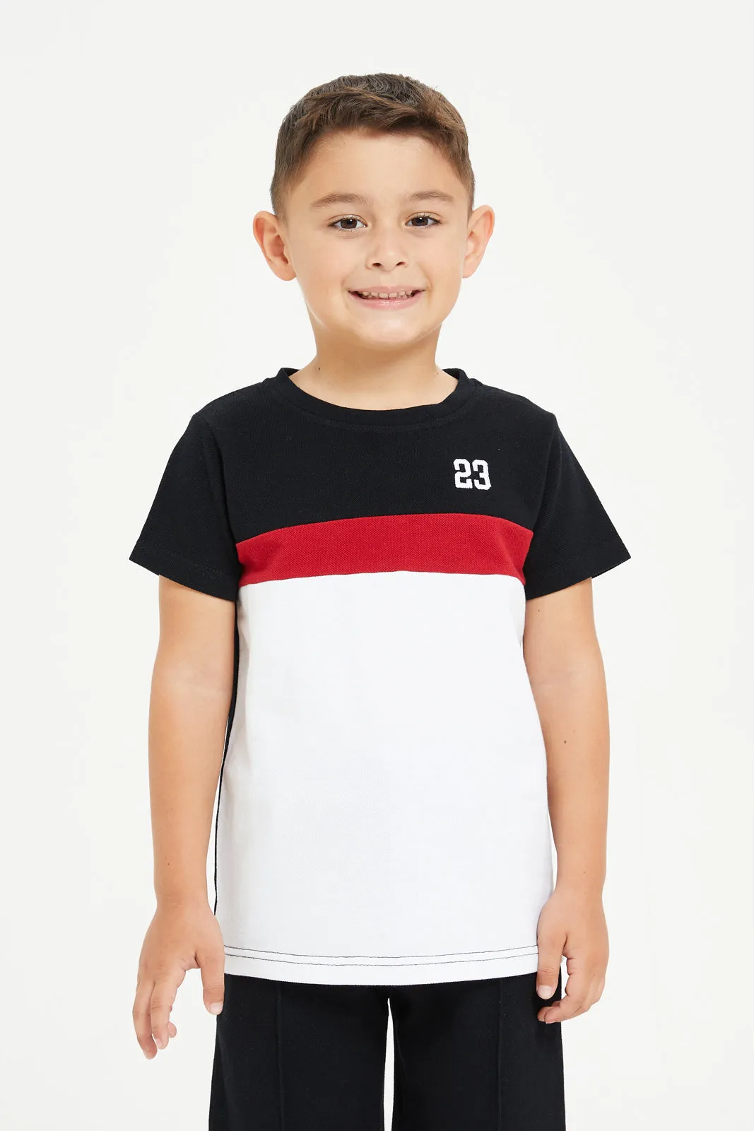 Boys Black And White Casual Set (2 Piece)