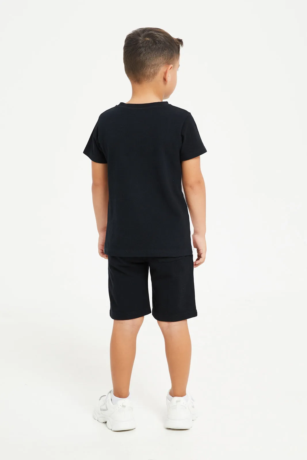 Boys Black And White Casual Set (2 Piece)