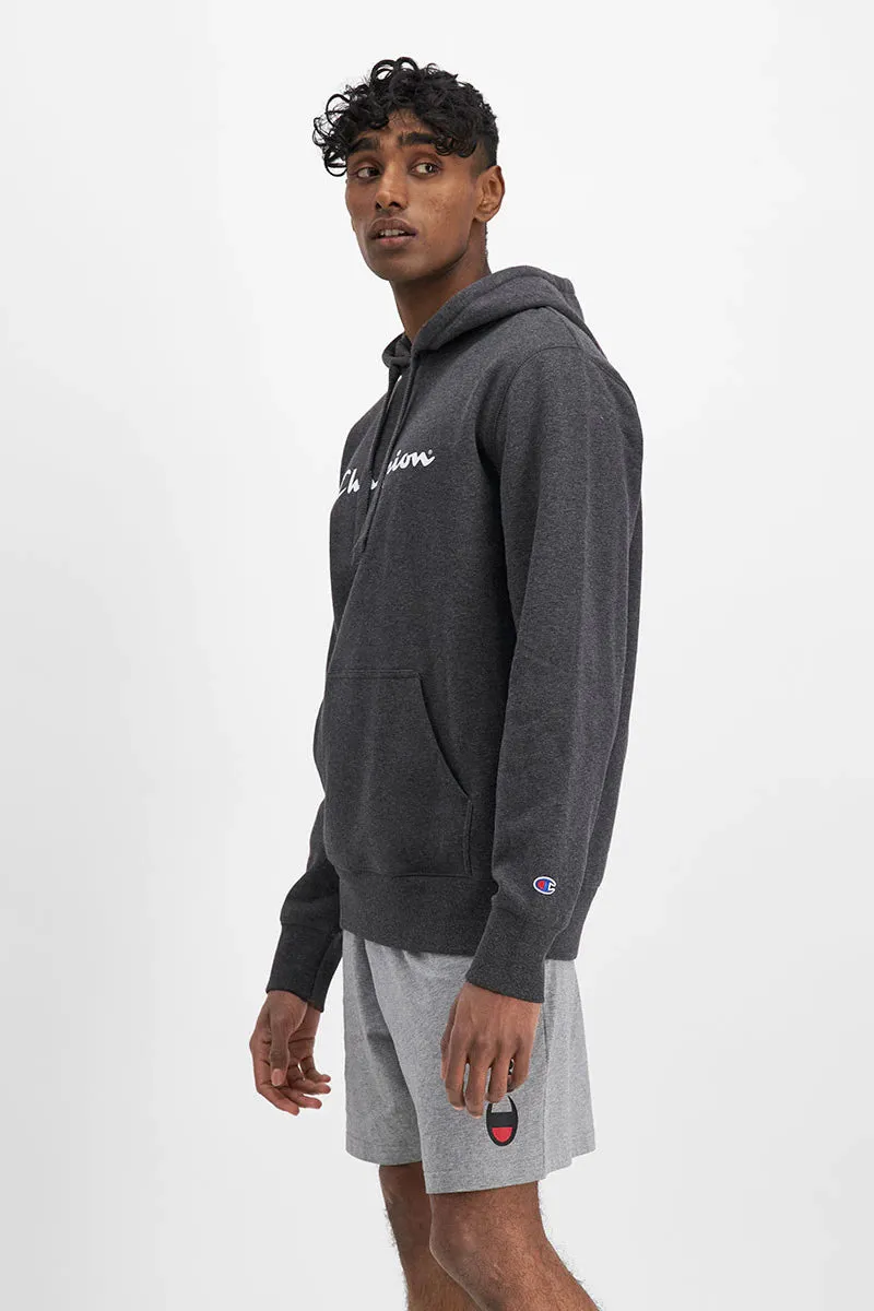 Champion Mens Script Hoodie - Grey