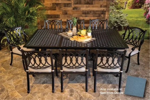 CHELSEA 9 PIECE DINING SET - 48" x 84"-127" Extension Weave Dining Table and 8 Chairs