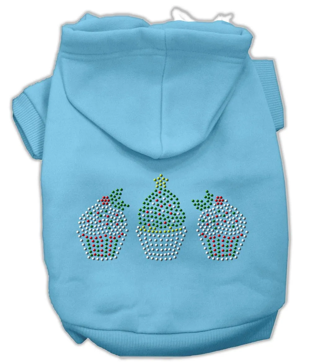 Christmas Cupcakes Rhinestone Hoodie Baby Blue XXL (18)