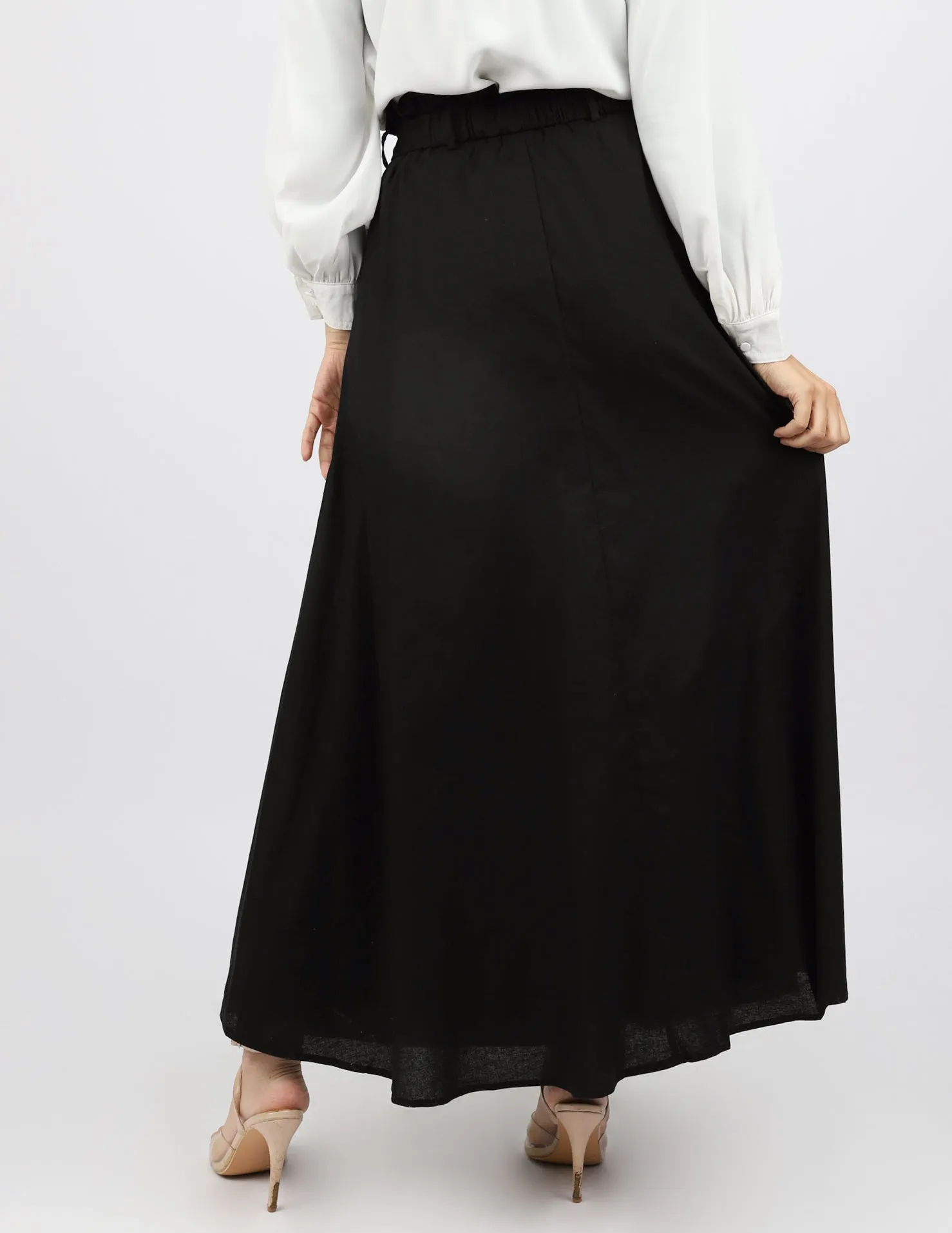 Cinch A Line Linen Skirt