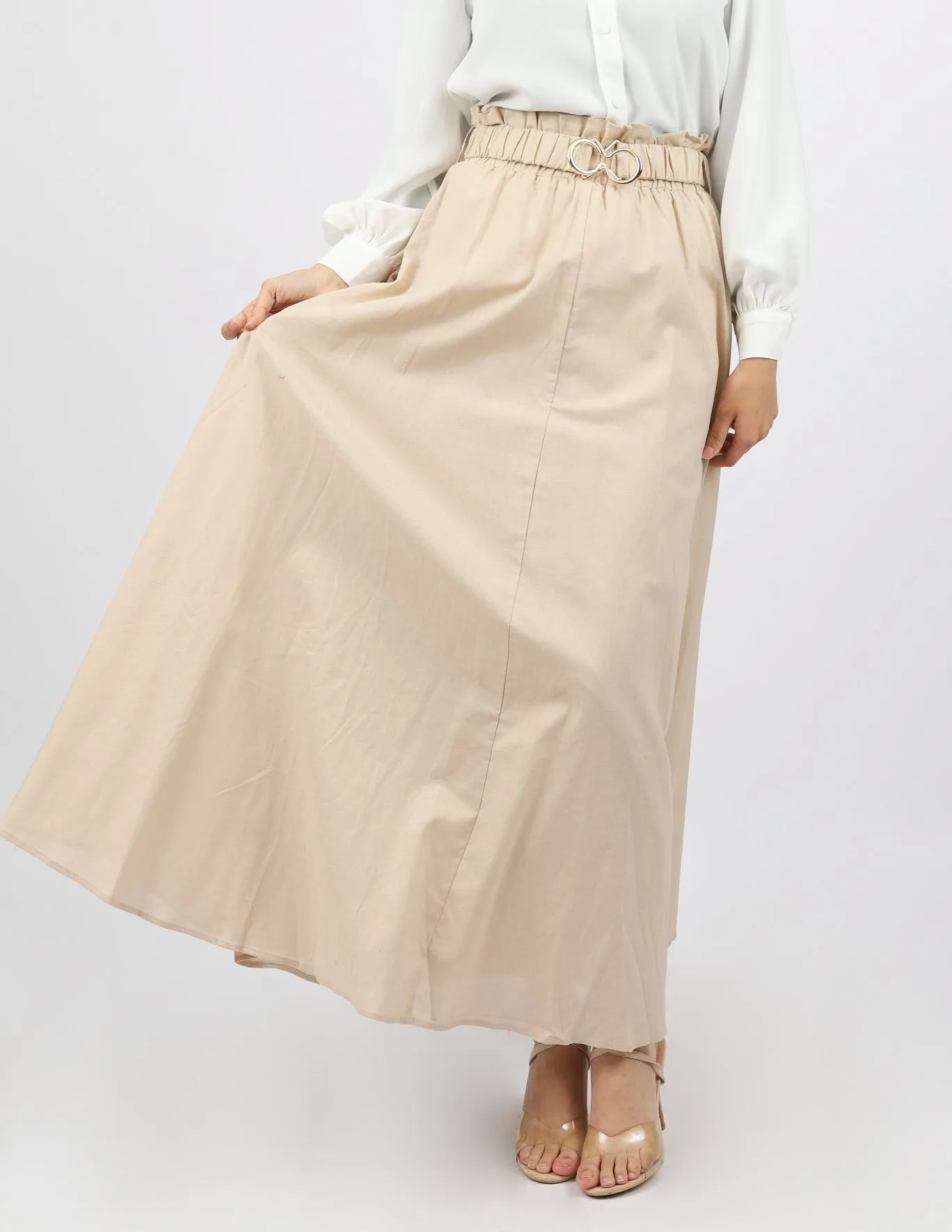 Cinch A Line Linen Skirt