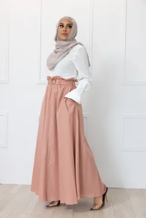 Cinch A Line Linen Skirt