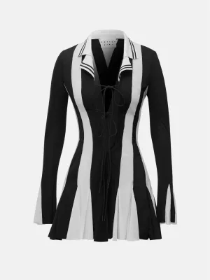 Dakota Dress Black/White Stripe