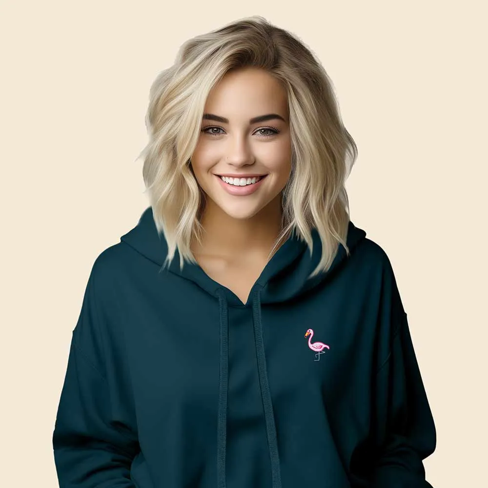 Dalix Flamingo Cropped Hoodie