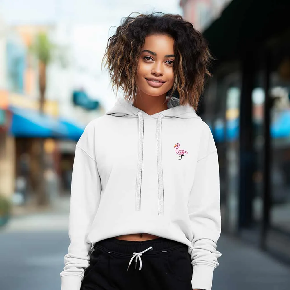 Dalix Flamingo Cropped Hoodie