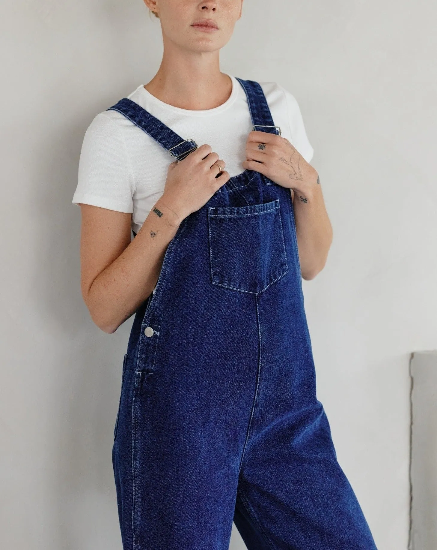 Dani Overalls in Washed Blue