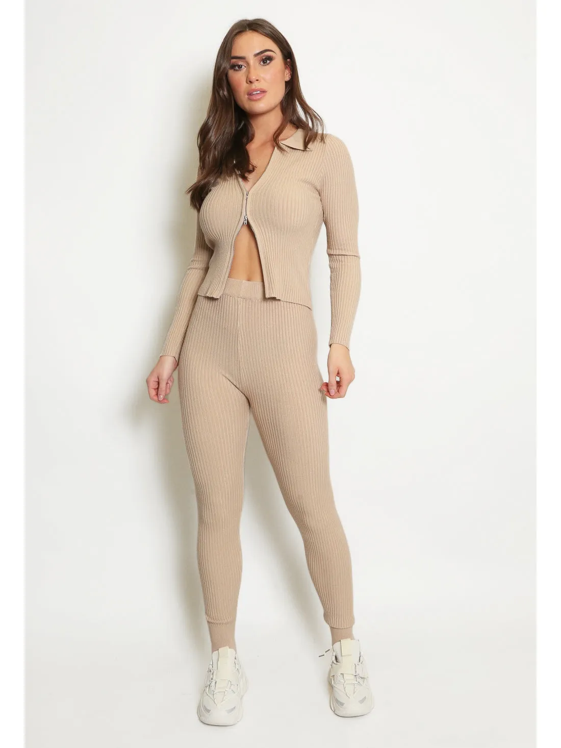 Double Zip  Knitted Lounge set