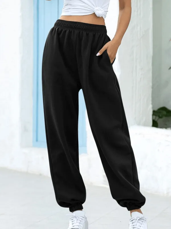 High-Waisted Trousers for Women With Pockets / Wide Leg Sweatpants - SF1397