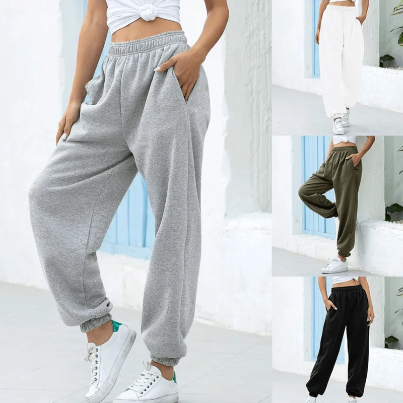 High-Waisted Trousers for Women With Pockets / Wide Leg Sweatpants - SF1397