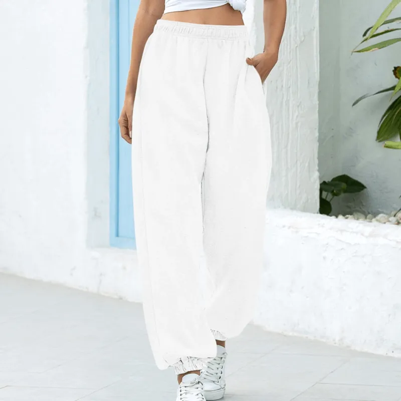 High-Waisted Trousers for Women With Pockets / Wide Leg Sweatpants - SF1397