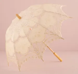 Ivory Battenburg Lace Parasol - Standard