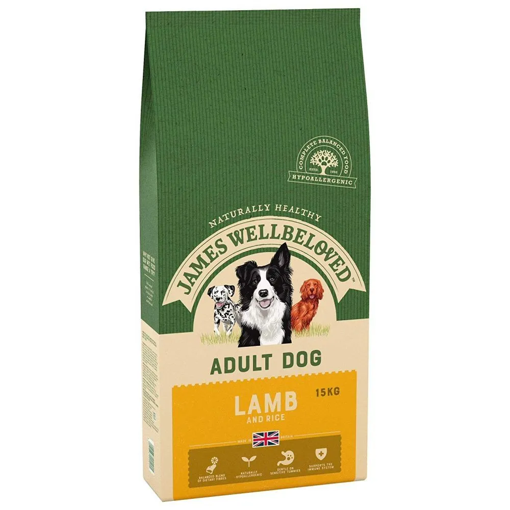 James Wellbeloved 15kg Lamb & Rice Adult Dry Dog Food