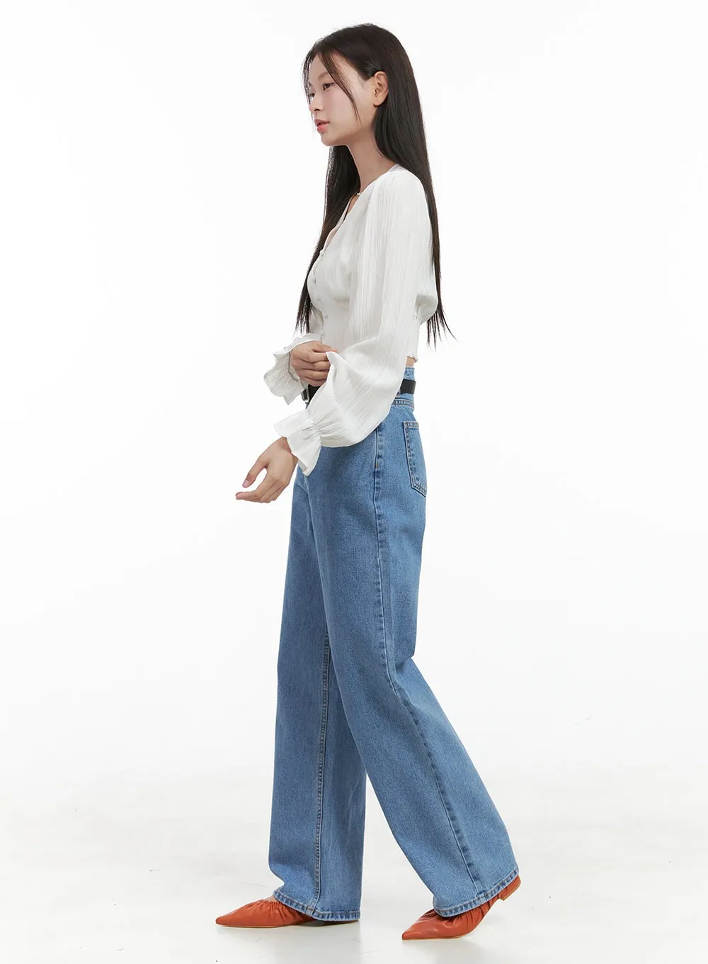 Kiara Washed Straight Leg Jeans OG416