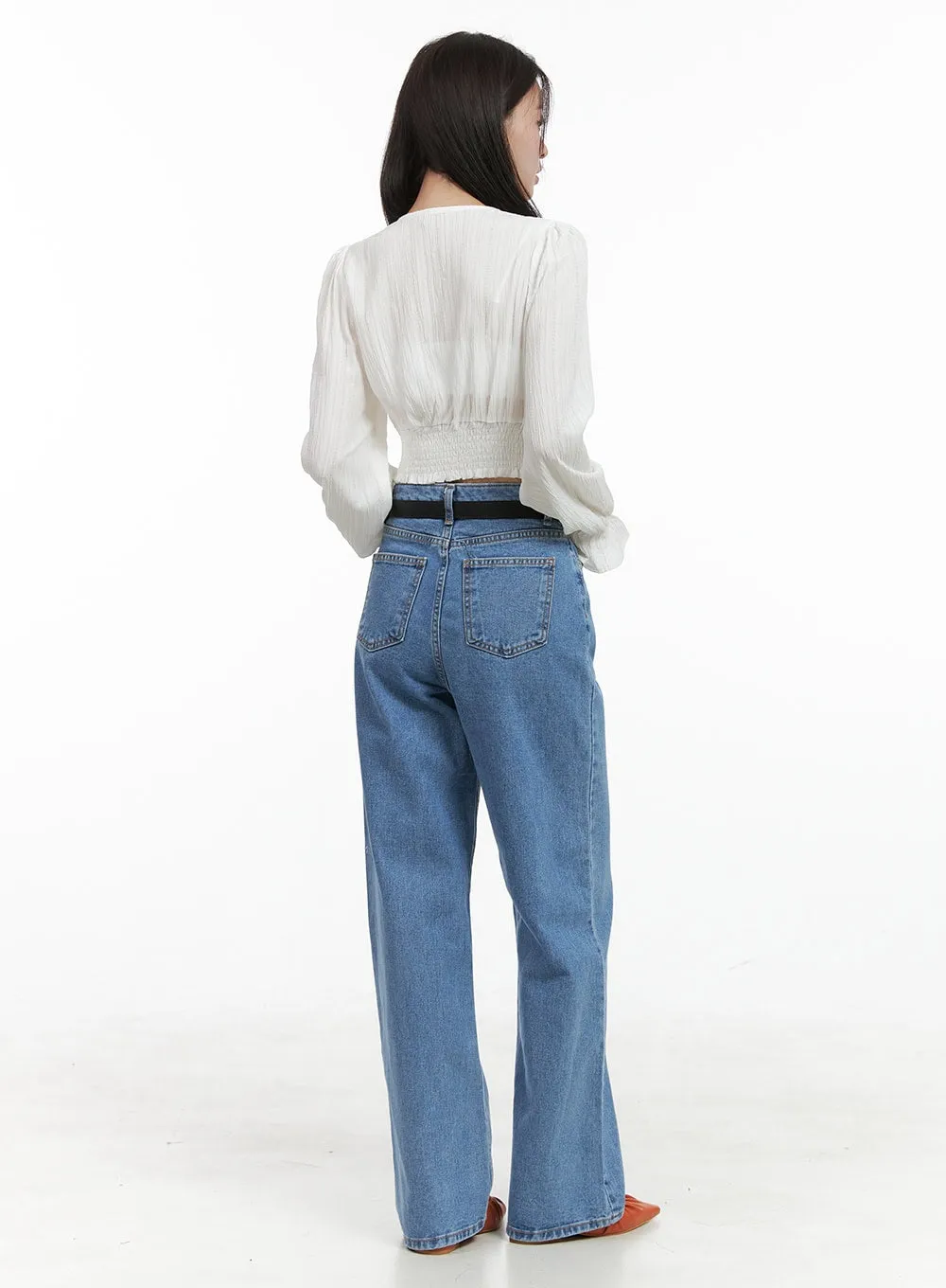 Kiara Washed Straight Leg Jeans OG416