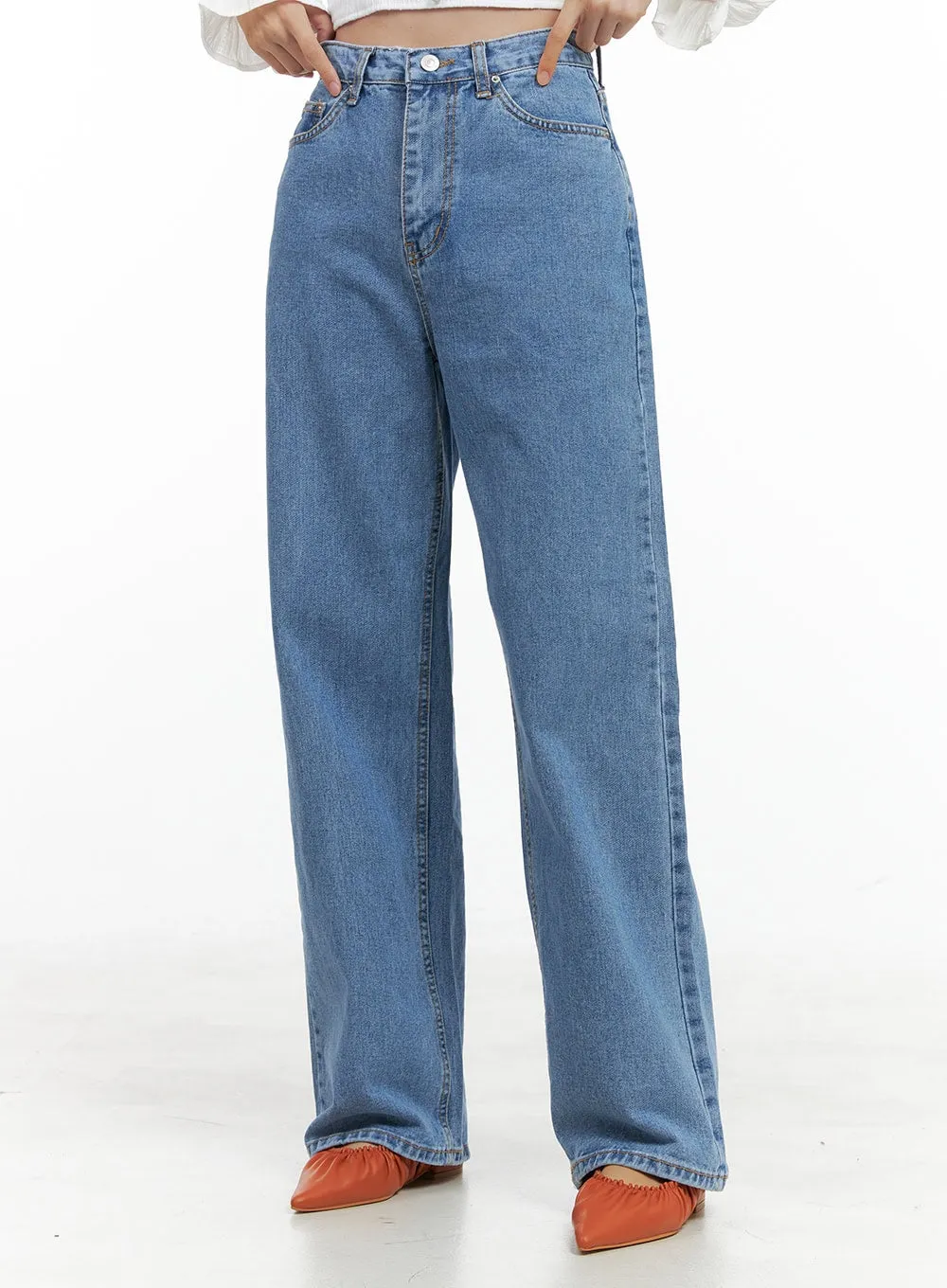 Kiara Washed Straight Leg Jeans OG416