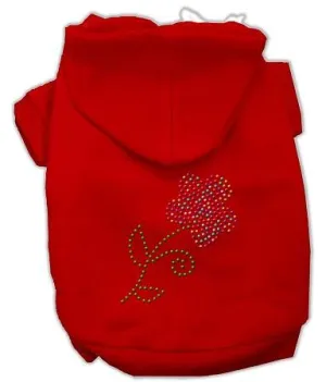 Multi-Colored Flower Rhinestone Hoodie Red M (12)