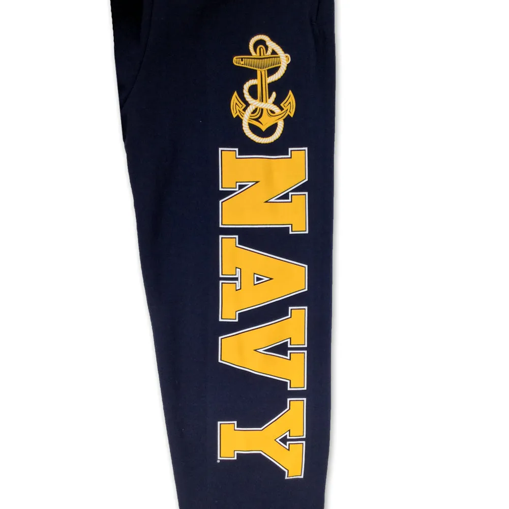 Navy Champion Fleece Banded Sweatpants (Navy)