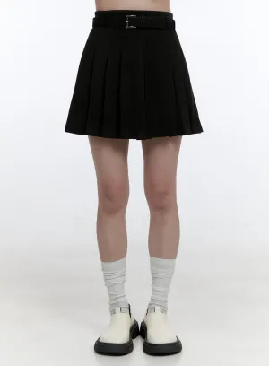 Pleated A-Line Mini Skirt OO407