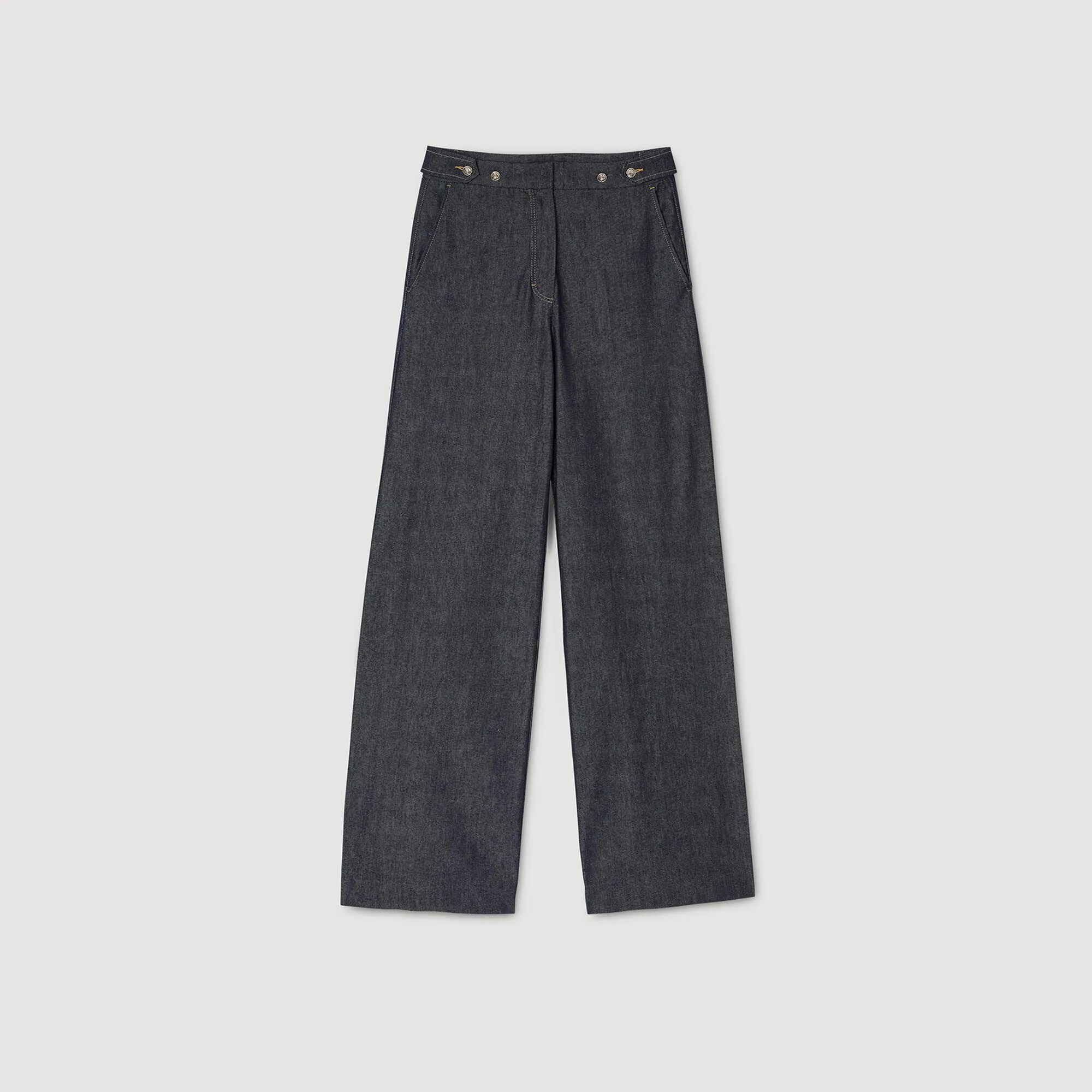 Raw Denim Wide-Leg Jeans