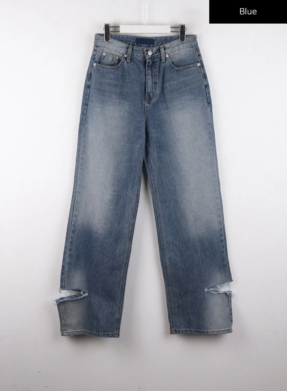 Ripped Straight Leg Jeans CD308