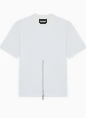 ROUND NECK HALF ZIP T SHIRT