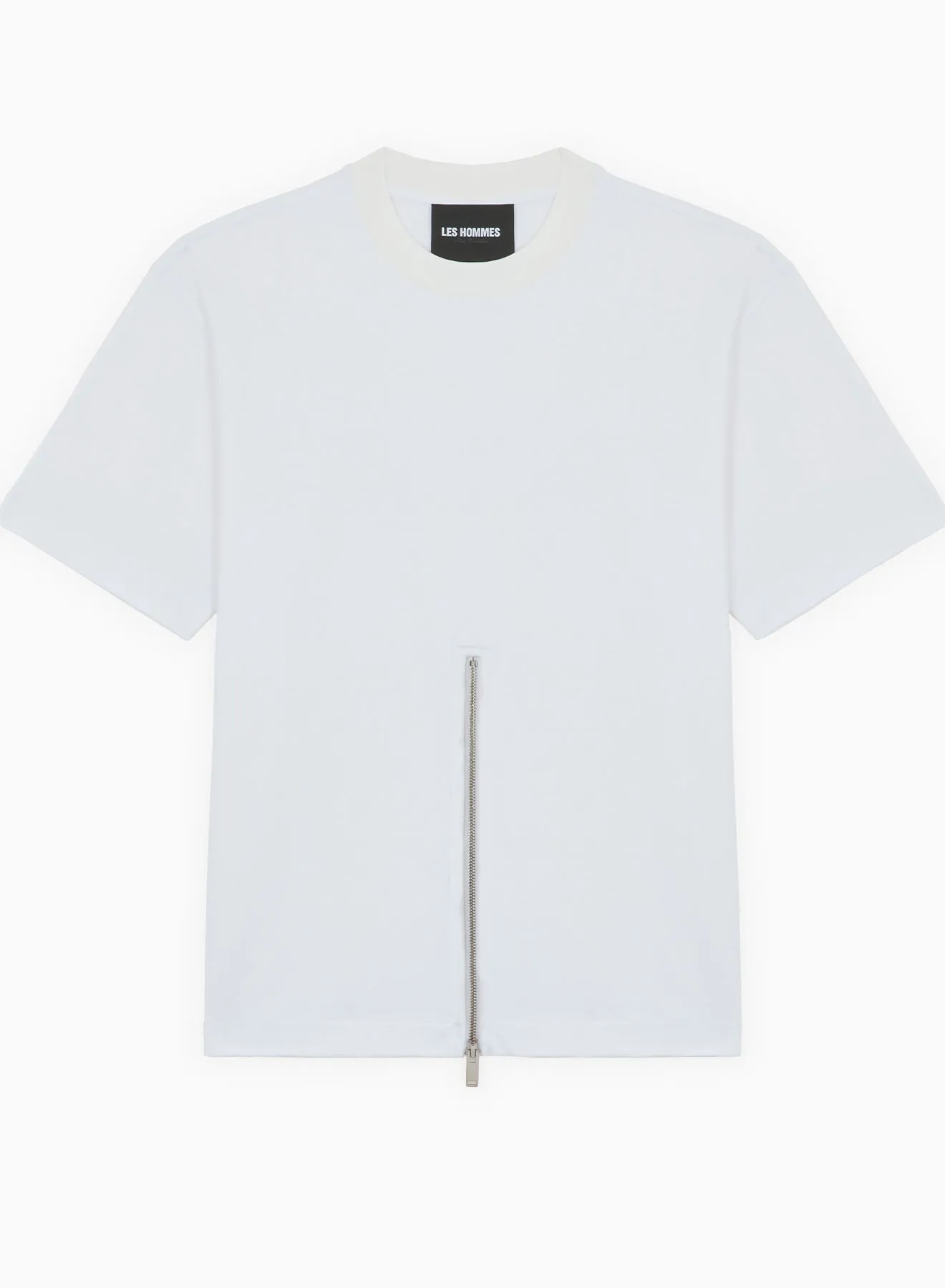 ROUND NECK HALF ZIP T SHIRT