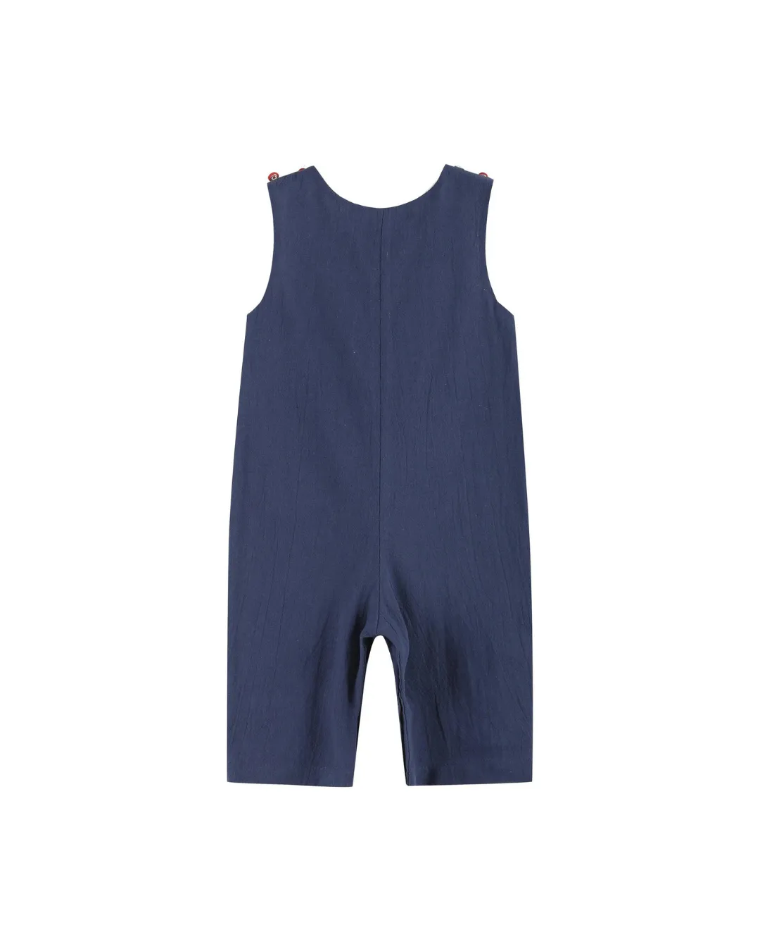 Santa Smocked Overalls Navy