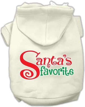 Santas Favorite Screen Print Pet Hoodie Cream Xxl (18)