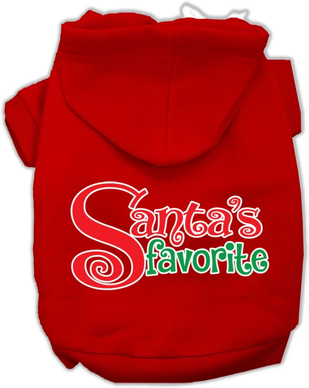 Santas Favorite Screen Print Pet Hoodie Red Xxl (18)