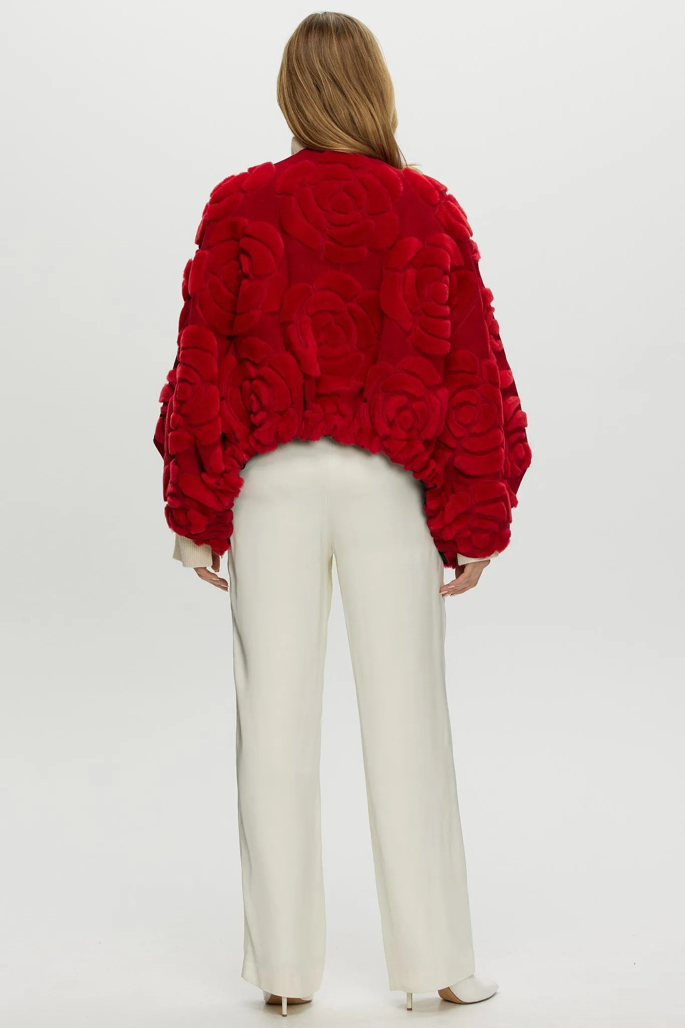 Select Shearling/Suede Lamb Floral Embroidered Jacket Reversible To Loro Piana Cashmere & Wool