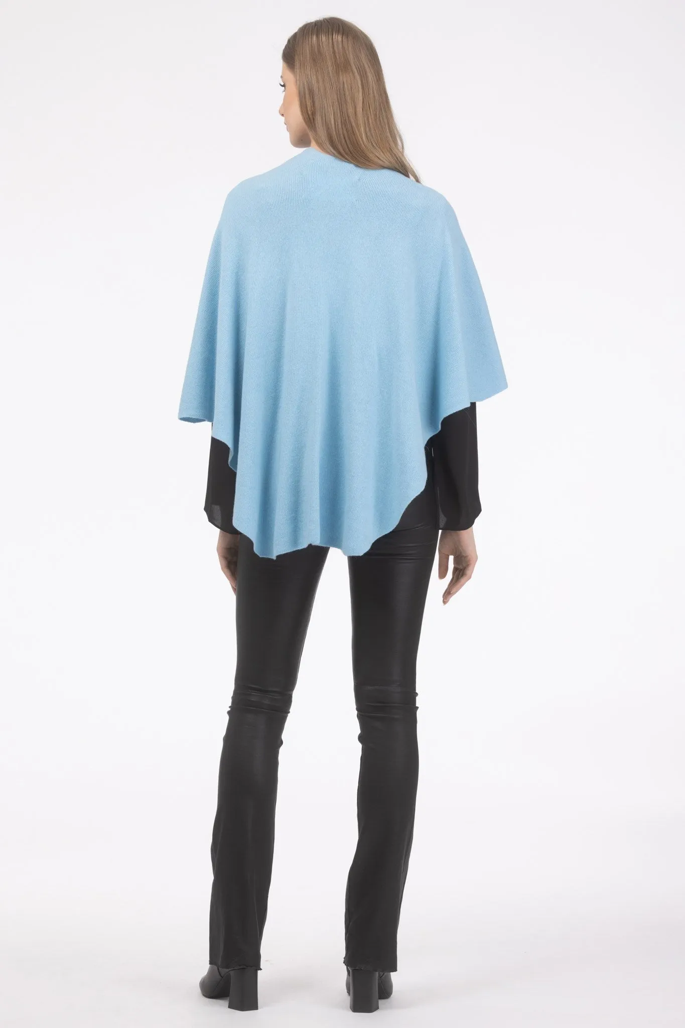 Select Wool Capelet with Select Lamb Poms