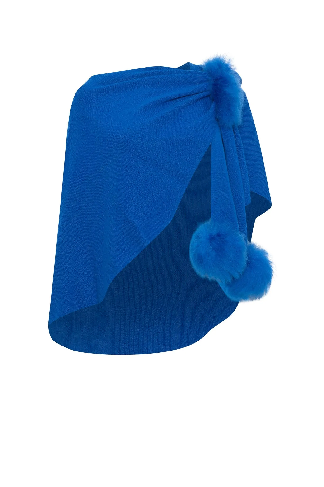 Select Wool Capelet with Select Lamb Poms