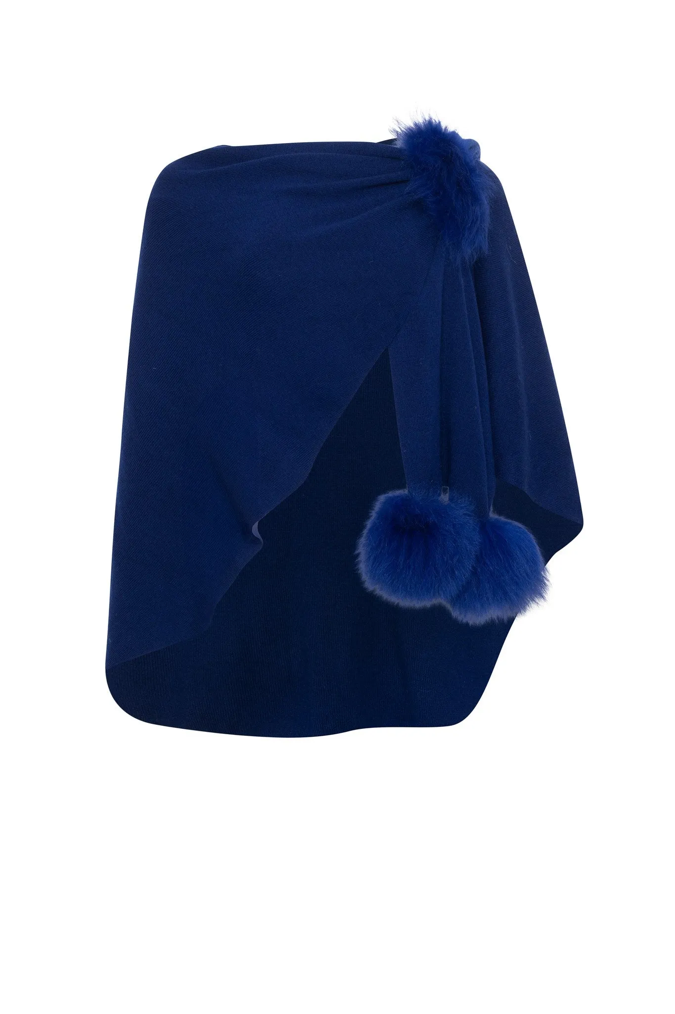 Select Wool Capelet with Select Lamb Poms