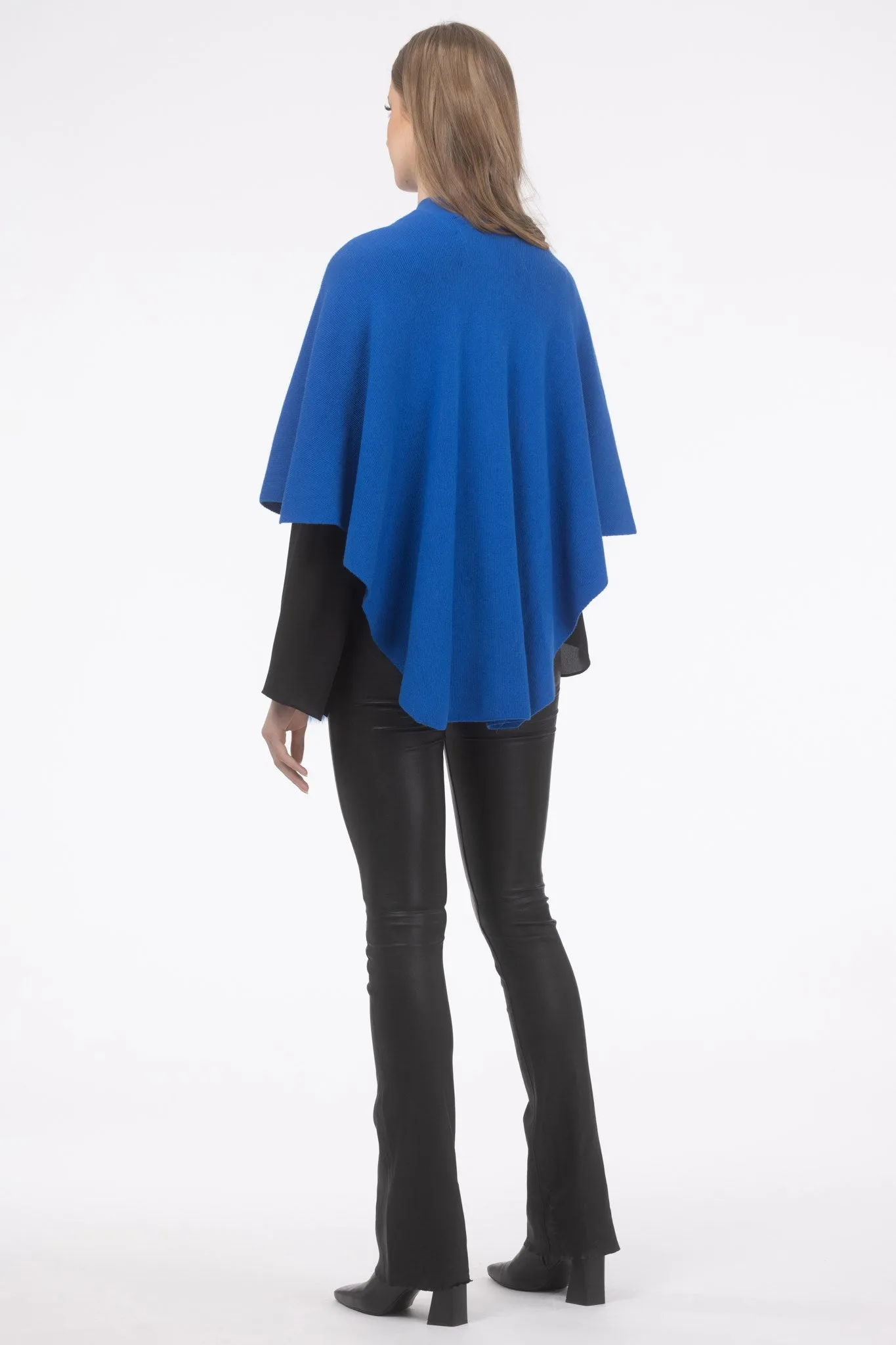 Select Wool Capelet with Select Lamb Poms