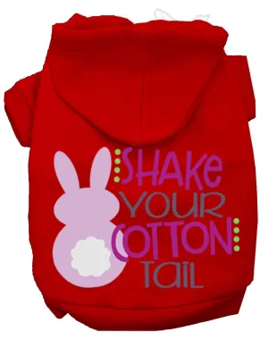 Shake Your Cotton Tail Screen Print Dog Hoodie Red Xl