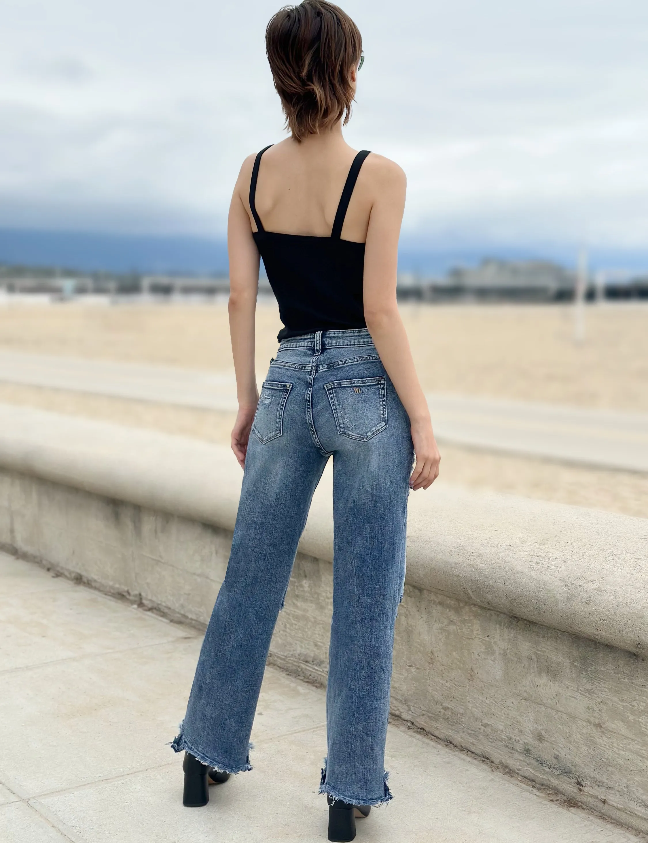 Shredded Relaxed Straight Jeans