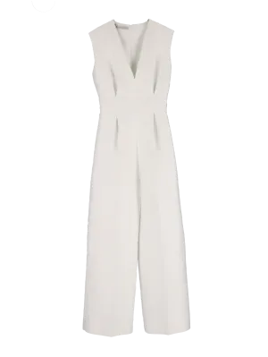 sleeveless silk-blend jumpsuit