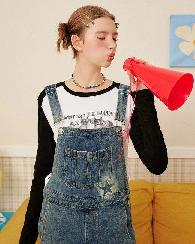 Star Girl Denim Overalls