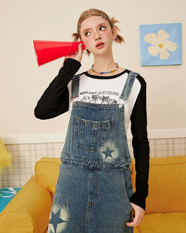 Star Girl Denim Overalls